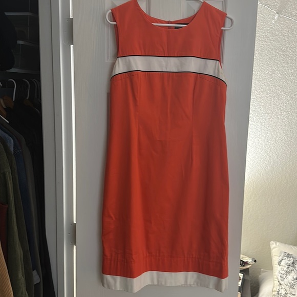 Dresses & Skirts - Orange pencil skirt dress with white trim